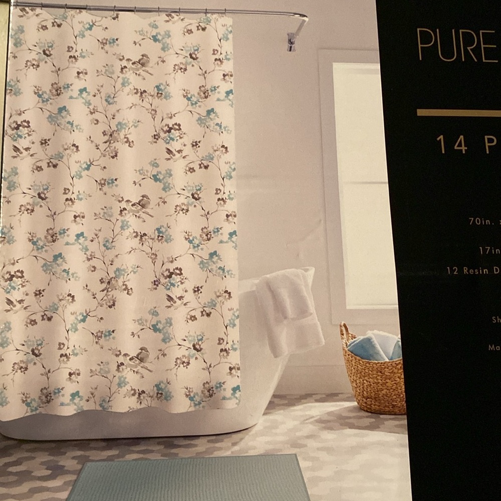 Shower curtain bath set